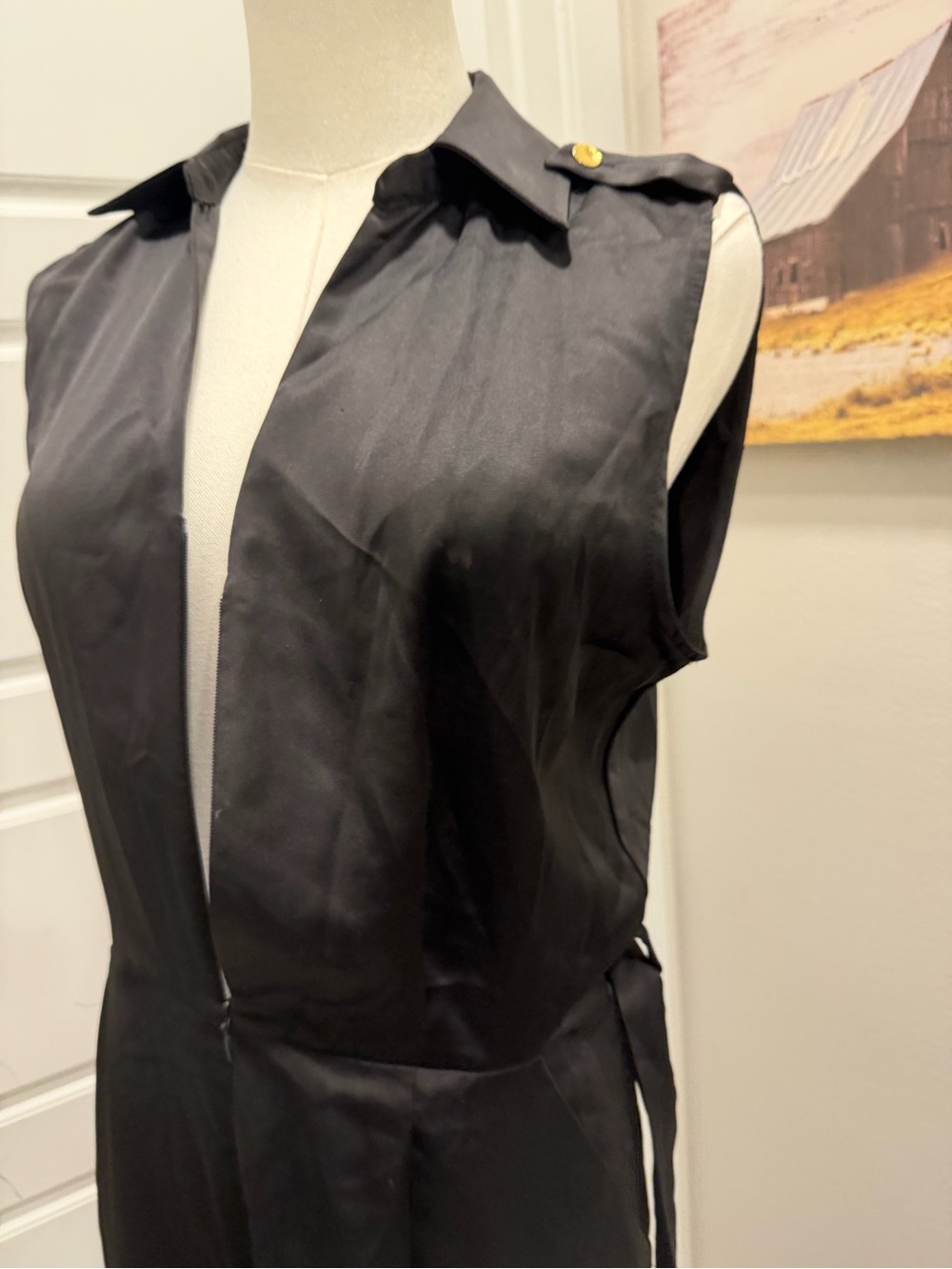 Zara Sleeveless Black Utility Jumpsuit with Belt - Picture 7 of 8
